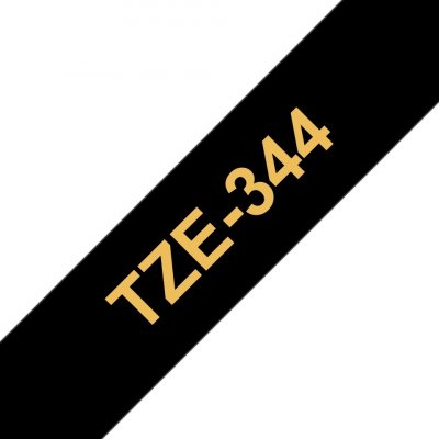 Brother TZe-344, černá / zlatá 18mm – Hledejceny.cz