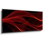 Obraz 1D panorama - 120 x 50 cm - red glow energy wave. lighting effect abstract background with c červená zářivá energetická vlna. světelný efekt abstraktní pozadí s c – Zboží Mobilmania