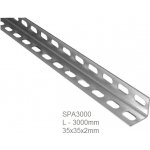 Kovoinox Děrovaný úhelník L-3000, 35 x 35 x 2 mm, pozinkovaný, vhodný pro montáž vodicí lišty garážových pohonů, cena za 3000 mm – Sleviste.cz