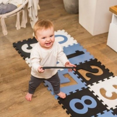 BabyOno Pěnové puzzle Čísla 10ks černá modrá bílá – Zboží Mobilmania