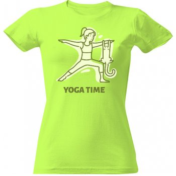 Tričko s potiskem Yoga time dámské Green apple