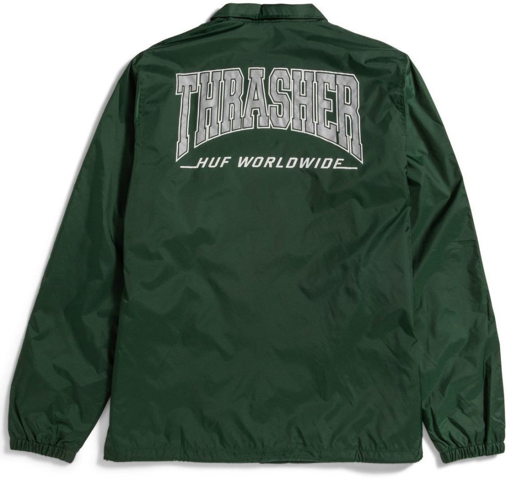 HUF Thrasher Split Coaches Jacket Forest Green