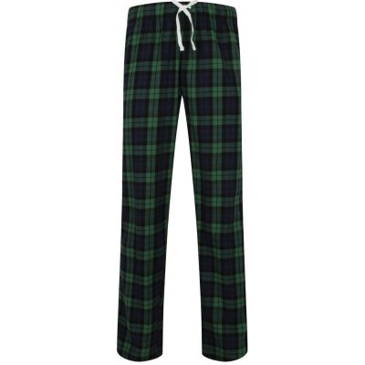 Skinnifit pánské pyžamové kalhoty flanel tm.modro zelené – Zboží Mobilmania