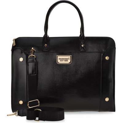 Monnari dámská taška na notebook se vzorem aktovka kufřík elegantní business taška černá – Zboží Mobilmania