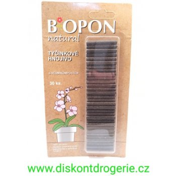 BiOPON Tyčinkové hnojivo s vermikompostem natural 30 ks