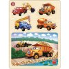 Dřevěná hračka Dino vkládačka + puzzle nákladní auta Tatra