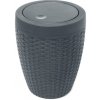 Koš Addis Rattan Bath Bin Charcoal Šedý koupelnový koš 5 l