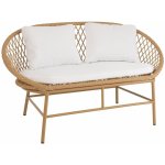 J-Line by Jolipa Béžová ratanová zahradní dvojsedačka Zayo Beige 129 x 61 x 81cm – Hledejceny.cz
