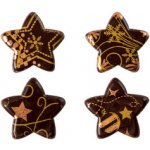 Čokoládová dekorace - HVĚZDY S POTISKEM (zlaté) / 10 kusů – Zboží Dáma