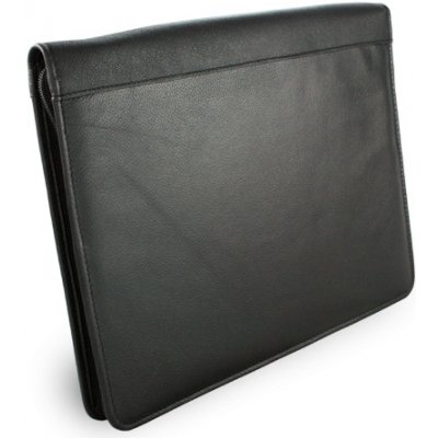 Černá kožená zipová spisovka A4 119-0325-60 – Zboží Dáma