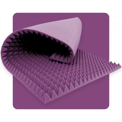 Akustický panel pěna Pyramída 200×100 cm 5 cm fialový – Hledejceny.cz