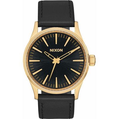 Nixon Sentry 38 Leather gold/black sunray – Zbozi.Blesk.cz