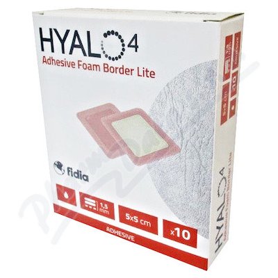 Hyalo4 Silicone Adhesive Border Lite Foam Dressing 5 x 5 cm odlehčené adhezivní pěnové krytí se silikonem a le