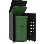 vidaXL Box na 1 popelnici 69 x 79 x 117 cm ocel černý – Zboží Dáma