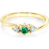 Prsteny Savicki prsten Secret Garden žluté zlato smaragd PI Z SZMD 00135