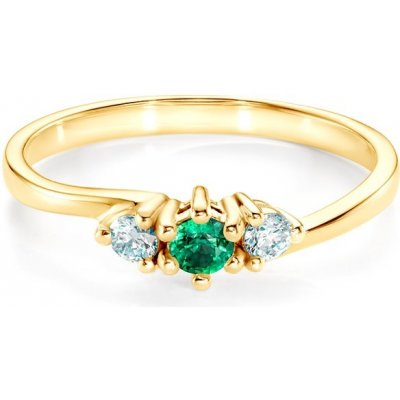 Savicki prsten Secret Garden žluté zlato smaragd PI Z SZMD 00135