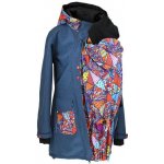 Shara softshellový kabát zimní vsadka se vzorem přední nošení modrý žíhaný/bláznivé trojúhelníky – Zboží Mobilmania