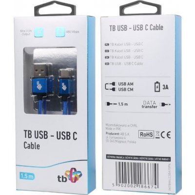 TB Touch AKTBXKUCSBA15PN USB - USB C, 1,5m, modrý – Hledejceny.cz