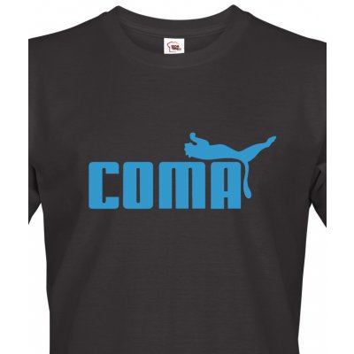 Bezvatriko tričko s vtipným potiskem Coma černá