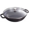 Pánev Staub wok se skleněnou poklicí 37cm černý