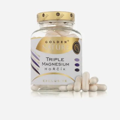 Golden Nature Triple Magnesium (hořčík) 6 x 100 kapslí – Hledejceny.cz