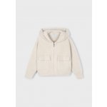 Mayoral svetr rozepínací s kapucí a chloupkem smetanový – Zboží Dáma