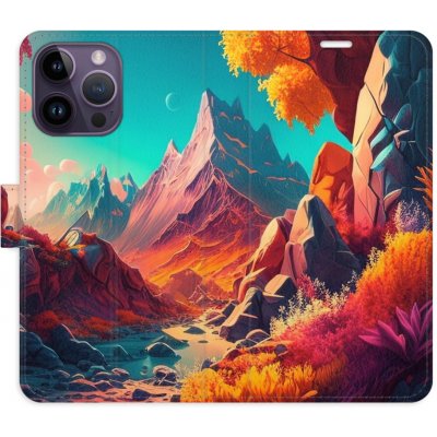 Pouzdro iSaprio Flip s kapsičkami na karty - Colorful Mountains Apple iPhone 14 Pro Max – Zbozi.Blesk.cz