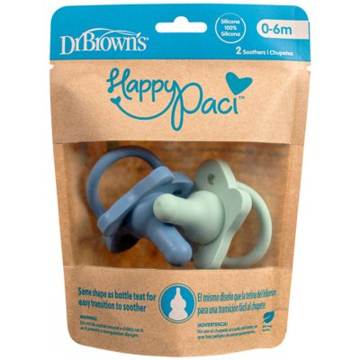 Dr.Browns HappyPaci 2ks modrá/zelená – Zboží Mobilmania