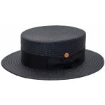 Mayser letní slaměný černý boater klobouk panamský klobouk Gondolo Panama