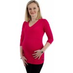 Jožánek Vanda tričko s V výstřihem 3/4 rukáv sytě růžová – Sleviste.cz