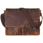 Greenburry kožená taška 1650/A-25 hnědá – Zboží Dáma