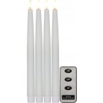 STAR TRADING 4x LED adventní svíčka FLAMME SLIM V.28,5 cm bílá – Hledejceny.cz