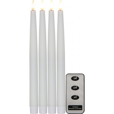 STAR TRADING 4x LED adventní svíčka FLAMME SLIM V.28,5 cm bílá – Hledejceny.cz