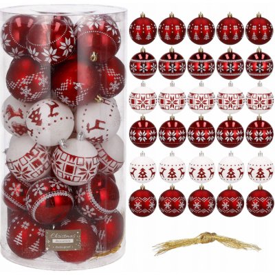 SPRINGOS Vánoční baňky červeno-bílé mix 7cm sada 30ks CA0150-XG – Hledejceny.cz