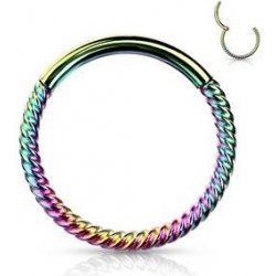 Šperky4U piercing segment kruh vroubkovaný K1042W-1008