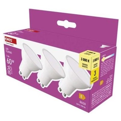 Emos LED žárovka Classic MR16 GU10 7 W 60 W 806 lm teplá bílá ZQ8E42.3 – Hledejceny.cz