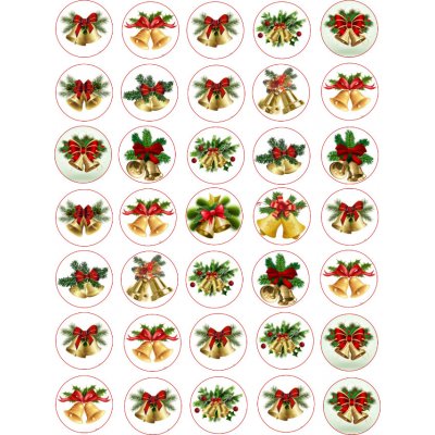 Jedlé obrázky na cupcakes - zvonky - 3 cm Jedlý papír – Zboží Dáma