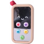 Teddies Telefon Mobil dřevo 11cm na baterie se zvukem v krabičce 8x12x4cm 10m+ – Zboží Mobilmania