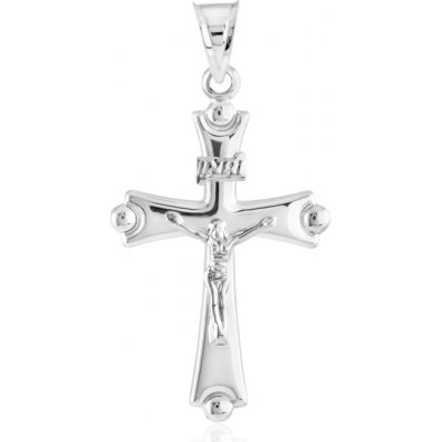 Gemmax Jewelry Přívěsek Ježíš Kristus na kříži z bílého zlata GUPWN 36721