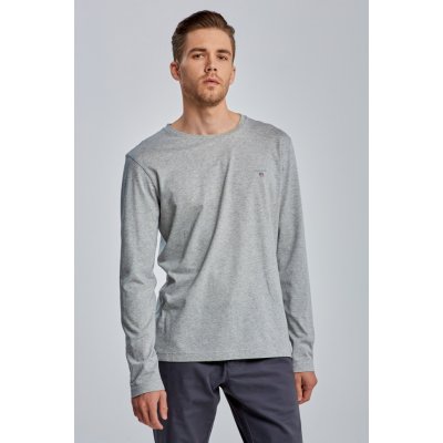 Gant ORIGINAL SLIM LS T-SHIRT šedá – Zboží Mobilmania