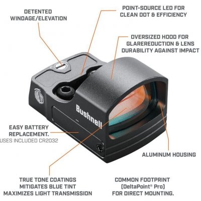 Bushnell RXS-100 1 x 25 mm reflexní černý – Zboží Mobilmania