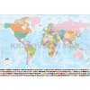 Svět - nástěnná politická mapa 134 x 95 cm (ČESKY) - Mapa, lamino, dřevěný rám - přírodní