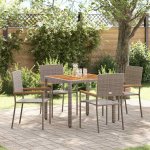 Omaxi 455246 Zahradní jídelní souprava 5 pcs Šedá 90 x 90 x 75 cm polyratan – Hledejceny.cz