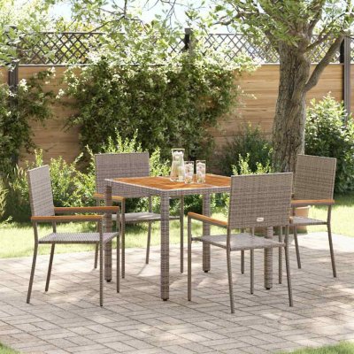 Omaxi 455246 Zahradní jídelní souprava 5 pcs Šedá 90 x 90 x 75 cm polyratan – Hledejceny.cz