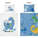 Detexpol povlečení Dino modré 100 x 135 cm 40 x 60 cm – Zboží Dáma