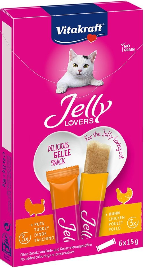 Vitakraft Jelly Lovers kuřecí a krůtí 24 x 15 g