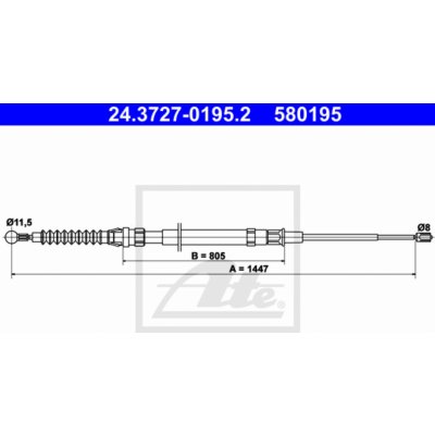 Lanko ruční brzdy ATE 24.3727-0195.2 (24372701952) | Zboží Auto