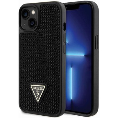 Pouzdro Guess Rhinestones Triangle Metal Logo iPhone 14 černé – Zboží Mobilmania