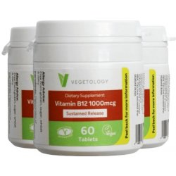 Vegetology B12 1000µg Cyanocobalamin 60 tablet 3-balení