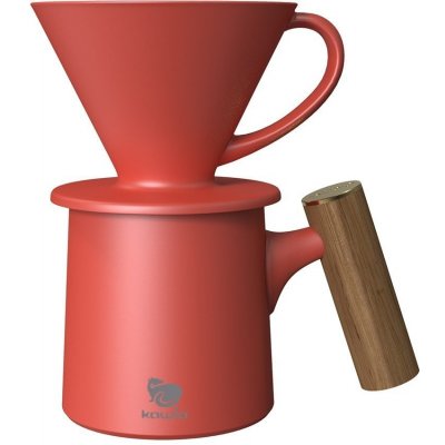 Kawio set keramický dripper s hrníčkem červený 450 ml